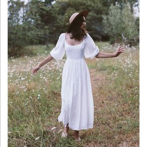 NWOT Kara Thoms Bellflower Dress in Blanc